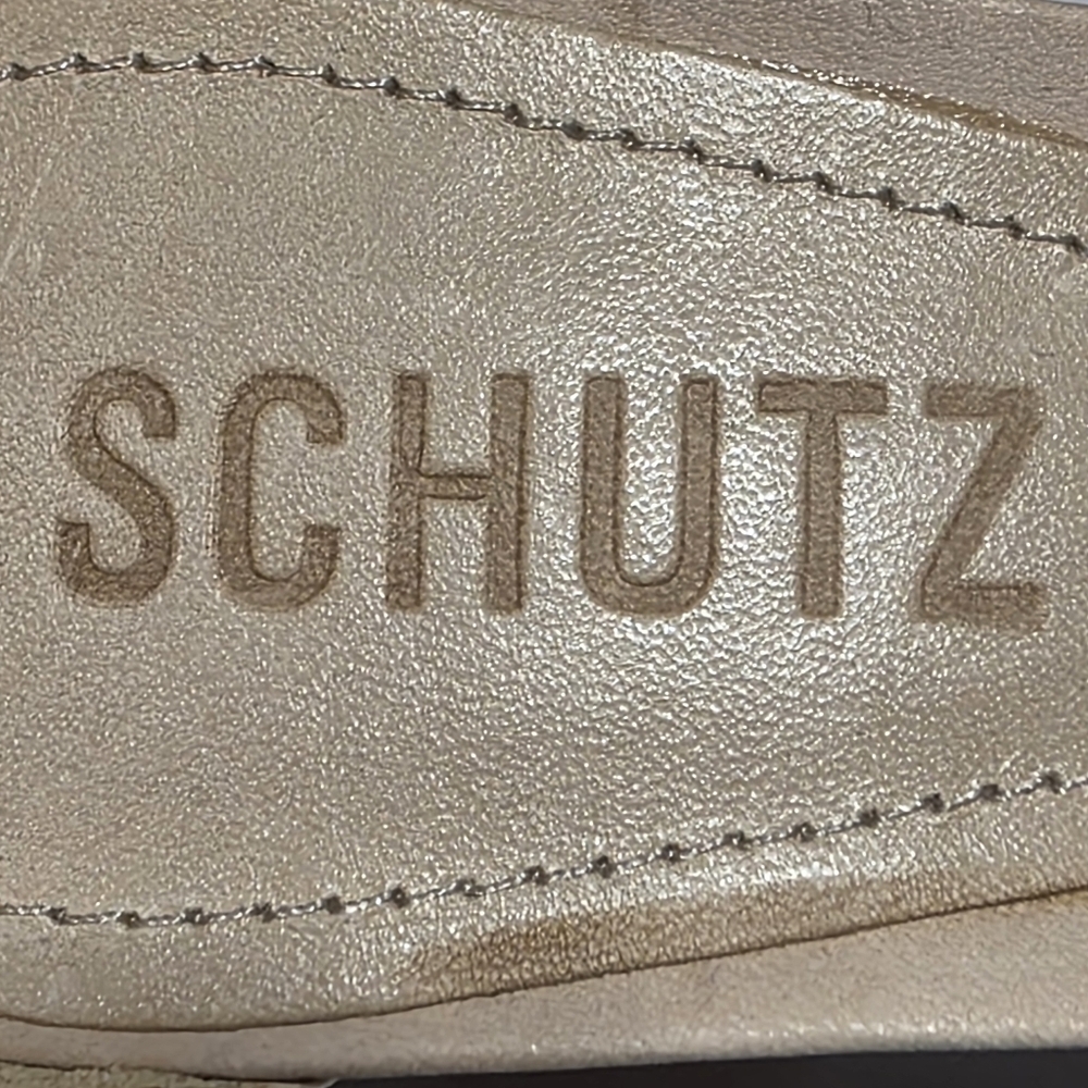 NWOT SCHUTZ CADEY LEE LEATHER NUDE HEELS SZ 6 - Picture 9 of 11